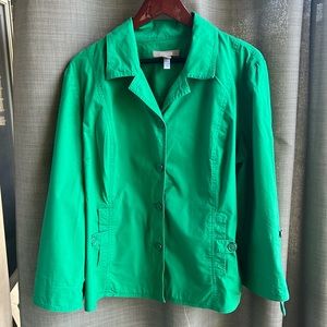 Chico’s green lightweight jacket. Size XL